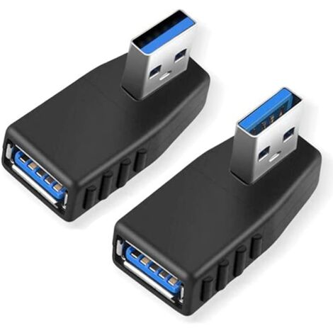 CCYKXA USB 3.0 Adapters[2-Piece],90 Degree Right Angle Male to Female USB 3.0 Adapter