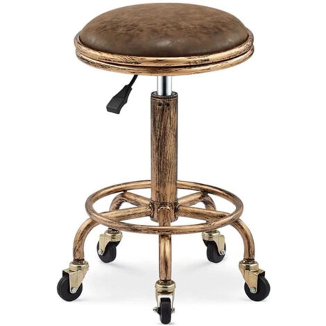 Vintage Bar Stool, Rolling Stool, 360° Swivel Bar Stool, Height Adjustable Bar Stool 50-64cm, Hairdressing Stool Workshop Stool Bar Table Stool (1/5)