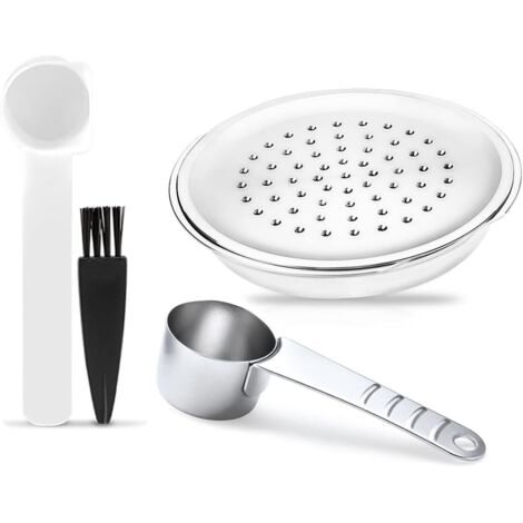 Reusable Coffee Capsule for Senseo HD7801 and Senseo HD6592 Refillable Stainless Steel Coffee Pod Filter with Metal Spoon