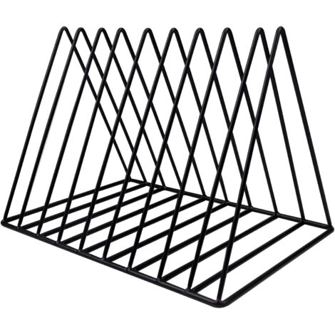 Tinor – Metal magazine rack 9 slots – Gold triangle bookshelf for magazines, documents, newspapers – 26cm large capacity for office, home (1/5)