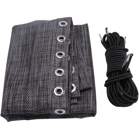 Chair Replacement Fabric, Anti-Gravity Lounge Chair Fabric (Black & Grey) with Rope, Chair Accessories, Elastic Bungee Patio Lounge Chair