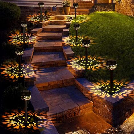 Solar Flame Lights Outdoor 4 Pack Solar Garden Lights Waterproof IP65 Auto On/Off Lights for Garden Yard Balcony Pathway