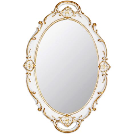 Tinor – Vintage decorative oval wall mirror 37 x 25 cm – High quality glass – Wall mounted – Perfect for living room, bedroom, bathroom (1/5)