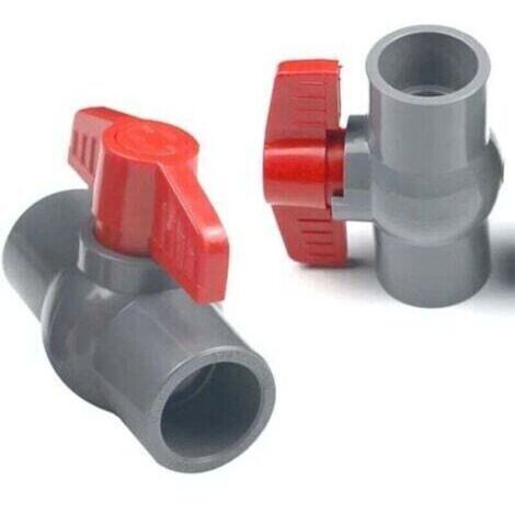 2pcs 40mm PVC Ball Valve, U-PVC Plastic Water Pipe Valve Straight Connectors for Flow Control and Shutoff