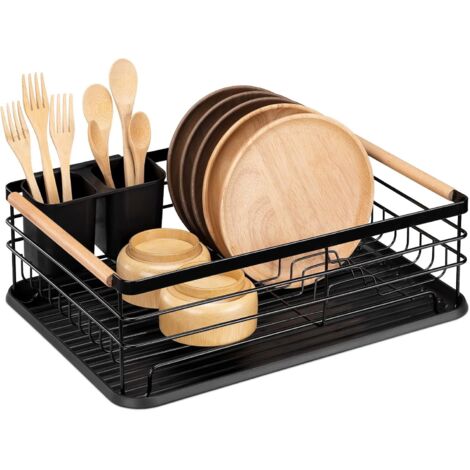 Dish Drainer - Drying Tray for the Kitchen Sink - Storage of Cutlery, Utensils, Plates, Glasses - No Assembly Required