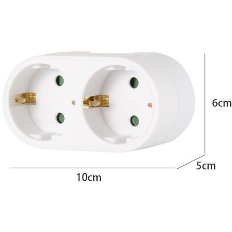 Rallonge électrique - Prolongateur électrique - Rallonge prise - Rallonge prise électrique - Doublette Electrique - Duplite 2P+T 10/16A BLC Se Vrac 714770 Blanc 2 x 2p 16 ampères