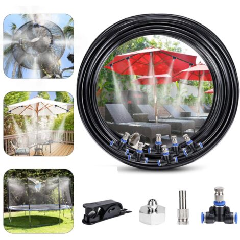 Patio Misting System, Outdoor Drip Irrigation Kit, Patio Mist Micro Flow Dripper Kit for Gazebo Garden (10m) (1/5)