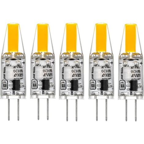 G4 LED 220V 3W 2700K Warm White 160LM, Silicone Bulbs Replace Traditional 30W Halogen Lamps, Pack of 5 Units (1/5)