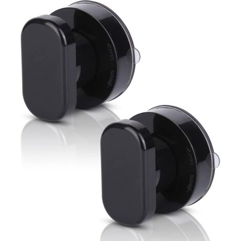 2 Piece Suction Cup Door Handle, Suction Cup Pull Handle, Bay Window Suction Cup Handles with Strong Suction Cup for Bathroom Cupboard Drawer Glass Mobility Handle Pulls Black (1/5)