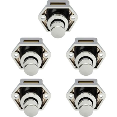 5Pcs Mini Push Button Drawer Cabinet Door Latch Caravan Motorhome Boat Chrome Knob - RWAuto & Motorcycle ›RV Parts & Accessories› Fittings & Assembly Parts ›Furniture Fasteners (1/5)