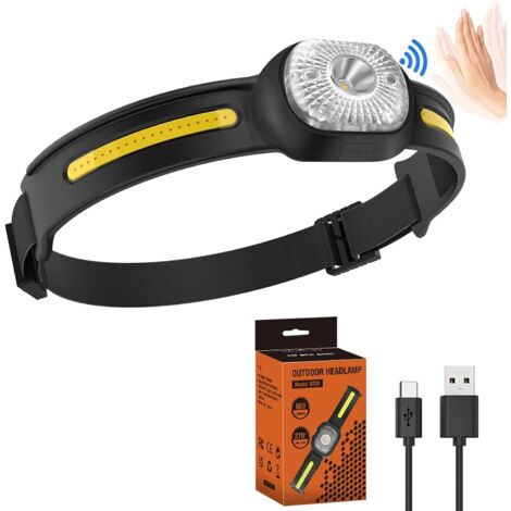 Headlamps, 600 Lumens Ultra Powerful Led Headlamp For Adult 270° Wide Beam With Motion Sensor Waterproof Rechargeable Led Headlamp For Camping, Fishing (1/5)