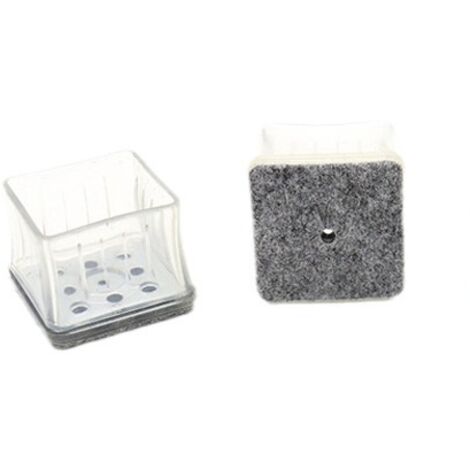 CCYKXA 16Pcs Chair Leg Protectors, Clear Silicone Square Chair Leg Caps with Felt Pads and Metal Gasket, for Hardwood Floors (Square 24-29mm) (1/5)