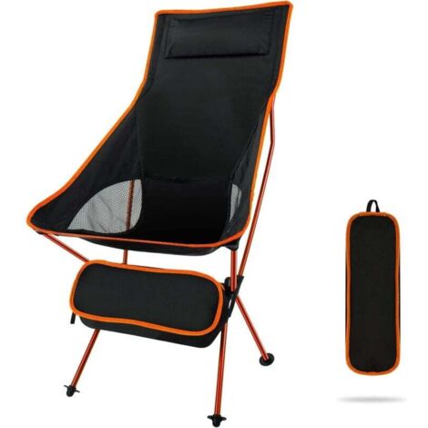 Folding Camping Chairs, Lightweight and Portable with Carry Bag for Outdoor, Fishing, Hiking, Beach, Picnics (Orange)