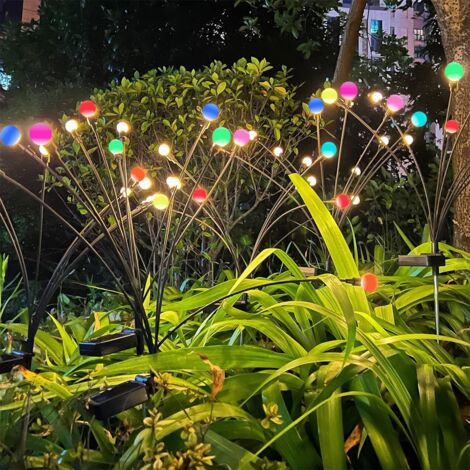 Solar Garden Lights, Swinging in the Wind, Waterproof Outdoor Solar Fireflies Lights, Color Changing RGB Light for Garden, Yard, Patio, Driveway, Parties, Camping