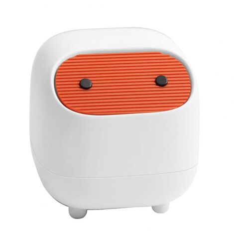 Small Trash Can, Cute Ninja Office Trash Can with Lid, Bedroom Trash Can with 1 Roll Waste Bag, Trash Can for Home, Office (Green Trash Can) (1/5)