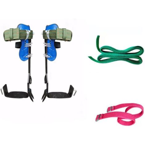 Climbing Spikes, Adjustable Climbing Spurs with Spikes, Thick Steel Plate, for Climbers, Logging, Hunting Observation and Fruit Picking Twoteeth (1/5)