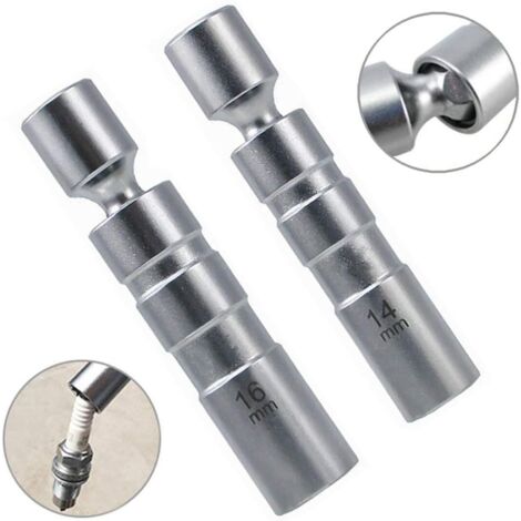 2-Piece Universal Flexible Magnetic Spark Plug Wrench Set Spark Plug Socket Removal Tool - 14mm & 16mm - RWAuto & Motorcycle ›Tools & Troubleshooting›Engine Tools ›Spark Plug Wrench (1/5)