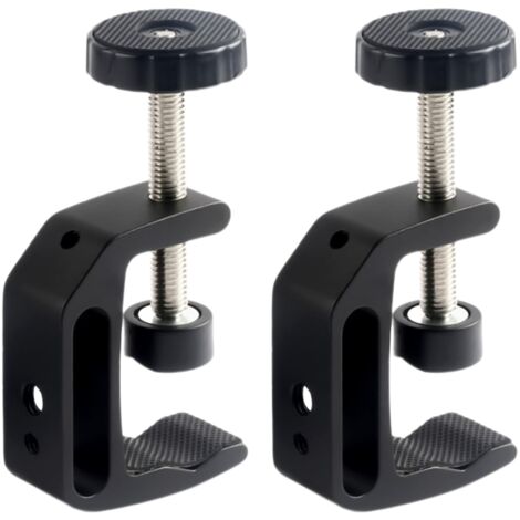 Tinor – 2 pack universal c-shaped clamps – Small c-type table clamp – Aluminum alloy – Non-slip design for woodworking – Maximum opening 5cm (1/5)