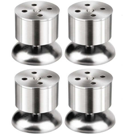 CCYKXA Set of 4 - 6cm Adjustable Furniture Legs Stainless Steel Table Legs with Rubber Mat and Screws (1/5)