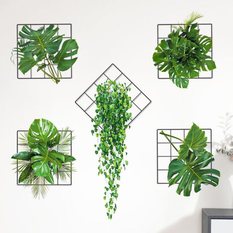 CCYKXA Green Plant Wall Stickers Simulation Hanging Plants Wall Sticker 3D Plants Wall Sticker Green Plants Wall Sticker Bedroom Living Room Office Wall Decoration (1/4)