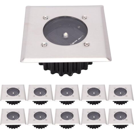 LED Solar Ground Light 10 Pack, Outdoor Light, Street Light, Buried Light, Waterproof IP65 (Cool White) [Energy Class A+]
