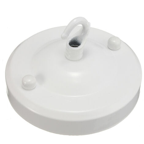 10pcs Vintage Iron Ceiling Hooks - White, Metal Hanging Plate with Hook and Suction Cup for DIY Accessories, Ceiling Base (1/5)