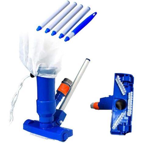 Pool Cleaning Kit, Vacuum Cleaner Suction Head with Brushes Extendable Rod Mesh Bag (1/5)