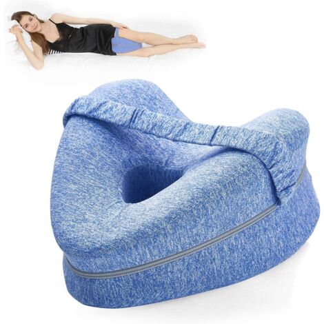 Leg Pillow  Ergonomic Side Sleeping Pillows  Memory Foam Knee Pillow with Strap for Side Sleeper  Leg Support Cushion with Removable and Washable Cover