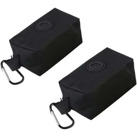 2 Pack Leash Poop Bag Holder with Metal Clip, Hands Free Poop Bag Holder, Fits Any Dog Leash Belt (Black) Black