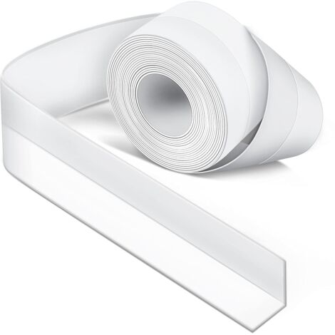 Joint Silicone Blanc Salle de Bain, Joint Salle de Baignoire, Ruban D'étanchéité, Anti-Moisissure et Imperméable, Ruban Adhésif doux Adapté à la Cuisine, les Toilettes, le Coin