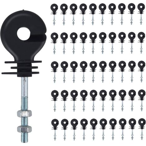 Screw-in Insulators, 50pcs Electric Fence Insulator, Electronic Fence Insulation Nails, Fence Post Insulator, Electronic Fence Accessories, for Wooden Posts