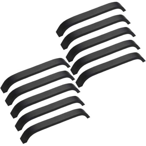 Tinor – 10PCS black handle cabinet pulls 160mm – Zinc alloy – For modern furniture – Includes 40 screws 23mm/25mm (1/4)