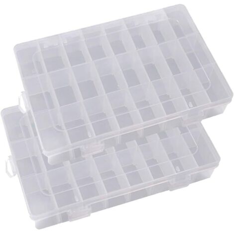 Plastic Boxes, Tool Box with Removable Bins Storage Compartment Food Tool Box Shell, Jewelry Box Organizer for Nails, Rhinestones, Beads, Crafts (1/5)
