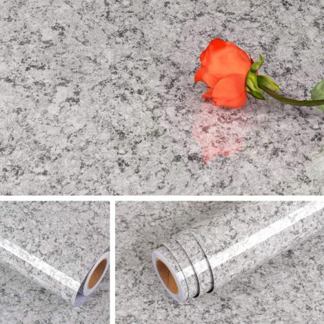 40Cmx5M Granite Waterproof Self Adhesive Wallpaper Marble for Kitchen Countertop Adhesive Worktop Splashback Adhesive for Kitchen Removable Adhesive Paper for Central Island Furniture