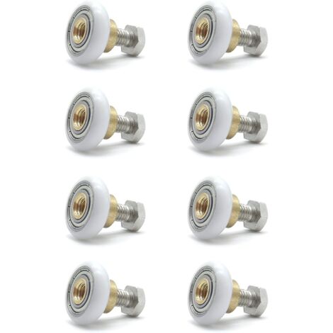 Shower Rollers, 8 Pieces Sliding Door Roller, Shower Door Replacement Parts, 19MM Diameter Glass Door Roller (1/5)