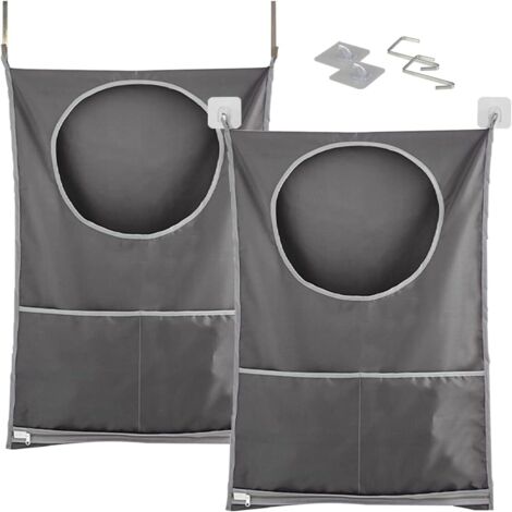 Large Capacity Hanging Laundry Bag The Hanging Storage Baskets For Storing Clothes Or Toys (2 pcs) (1/5)
