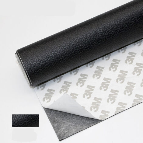 50 x 120cm Leather Adhesive Roll, Faux Leather Sticker, Leather Patch Repair for Sofa, Car Seat, Handbag, Leather Jacket (Black)