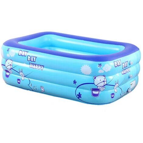 Inflatable Bathtub - For Baby - Foldable and Durable, PVC, Blue, 120x70x38cm