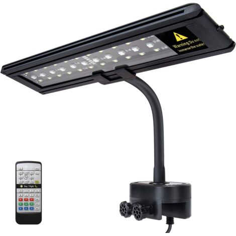 LED Aquarium Lamp, Full Spectrum Aquarium Clip Light with Remote Control, LED Aquarium Lighting for Plants (61cm, 20W) [Energy Class A++]
