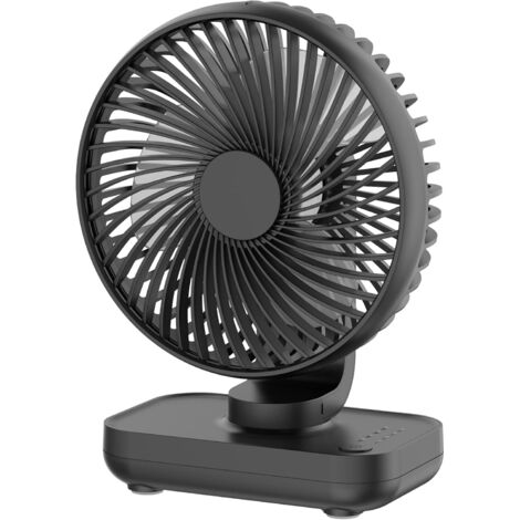 USB Desk Fan,4000mAh Rechargeable Battery Portable Table Fan with 4 Speeds ,Powerful Cooling Desktop Silent Fan for Home Office Bedroom and outdoor(Black)