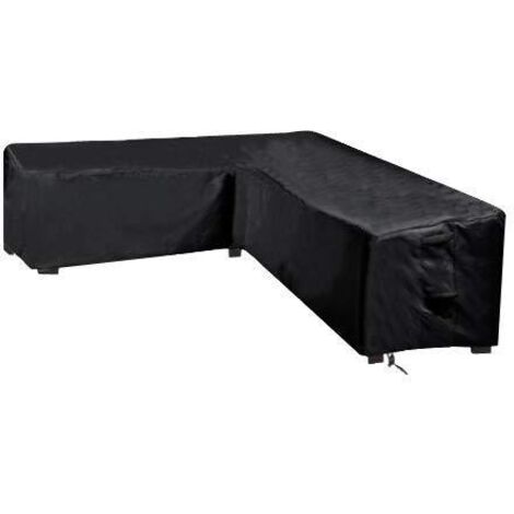 L-Shaped Sofa Cover, Rattan Corner Furniture Cover, Waterproof, UV Resistant, Dining Room, 286 x 286 x 82 cm