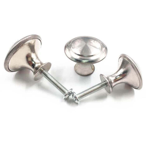 25 Pieces Furniture Handles for, Drawer Knobs, Round Door Knobs, Stainless Steel Round Handles, Apply to Cupboard Wardrobe Kitchen, Children's Room, (1/4)
