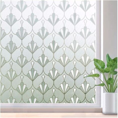 Window Film, Privacy Window Film, Reusable Frosted Opaque Film, Anti-UV Heat, Shell Flower (44.5cmx200cm) (1/5)