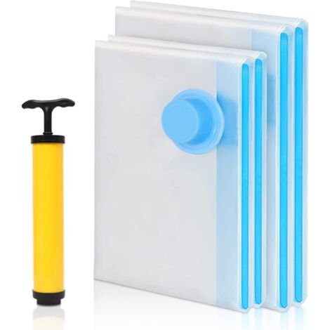 4-Pack Vacuum Storage Bags with Hand Pump for Clothes, Duvets, Quilts (2 Large 100 x 80 cm, 2 Medium 80 x 60 cm) (1/5)