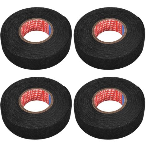 19mm x 15m Cloth Wiring Harness Tape - Electrical Insulating Tape - Black Adhesive Tapes for Car(4pcs)