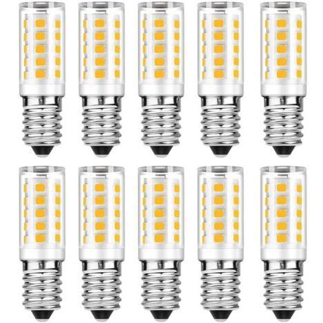 E14 LED light bulb, cool white 6000 K, 5 W equivalent to 50 W incandescent lamp, 400 lm, not dimmable, 10 pieces