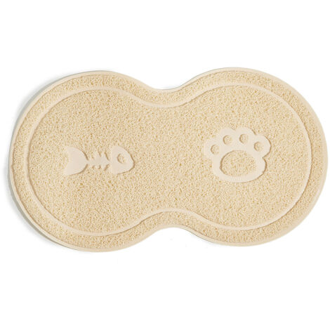 Tapis d’Alimentation pour Chat en Silicone, Imperméable et Antidérapant Tapis Gam Chien et Chat Napperon Bol d'eau Triomphe - blanc, 45 X 25 cm (1/5)
