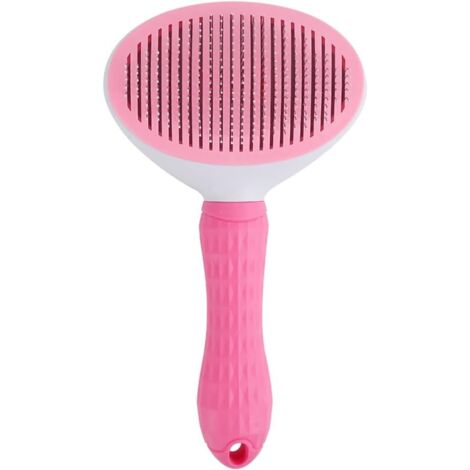 Cleaning Brush and Slicker Comb - Ideal for Grooming Long and Short Hair of Dogs and Cats - Tool for Removing Dead and Matted Hair - Pink (1/5)