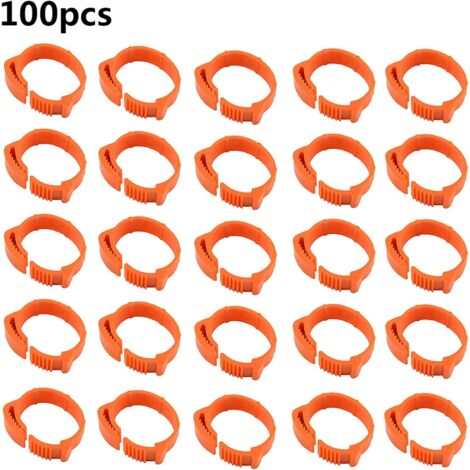 Tinor – 100PCS adjustable bird leg rings – Numbered 001-100 for poultry identification – Safe, reusable plastic – Inner diameter 2-2.4cm – Bright orange (1/5)