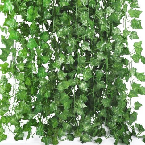 12 Pack 7ft Artificial Ivy Vine Garland, Artificial Hanging Plants for Wedding, Office, Kitchen, Garden, Party, Wall Decor (1/5)
